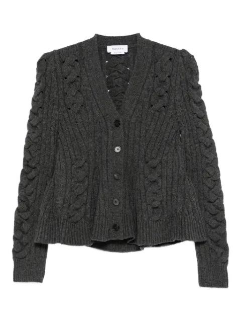 Alexander McQueen peplum-hem cable-knit cardigan