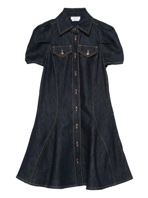 Alexander McQueen puff-sleeve button-front denim dress