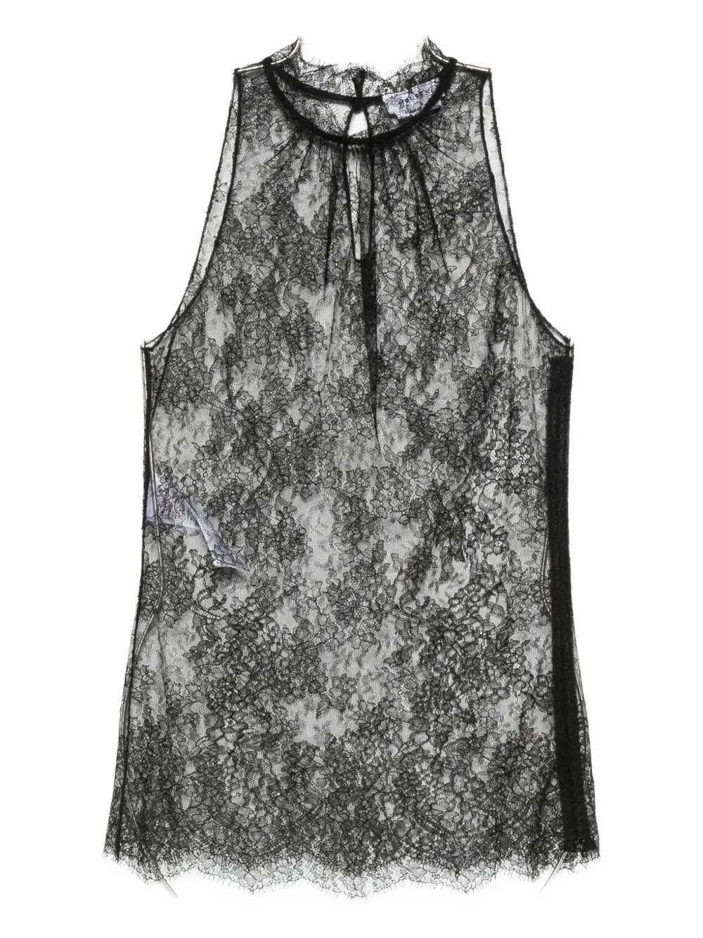 Alexander Mcqueen Lace Halter-neck Top In Black