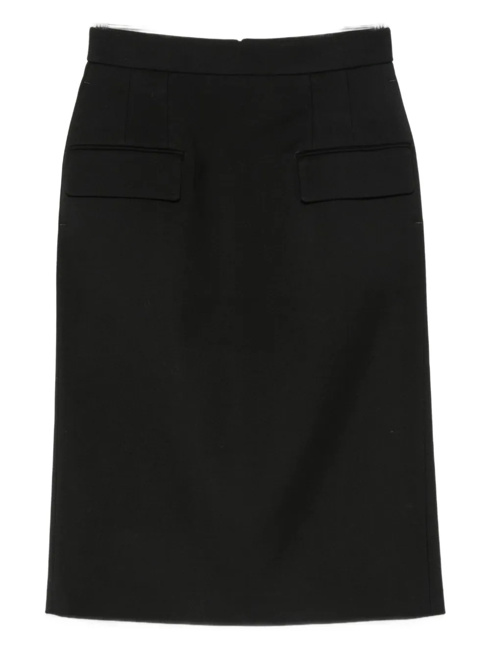 Alexander Mcqueen Mcqueen Dart Wool Stretch Gabardine Midi Skirt In Black