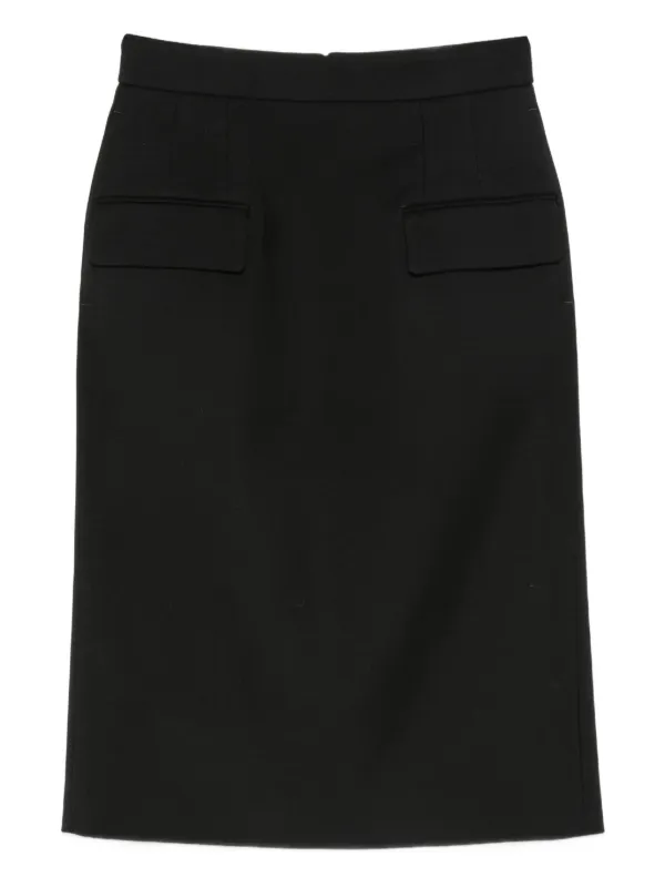 Alexander McQueen Pocket-detail Midi Skirt in Black