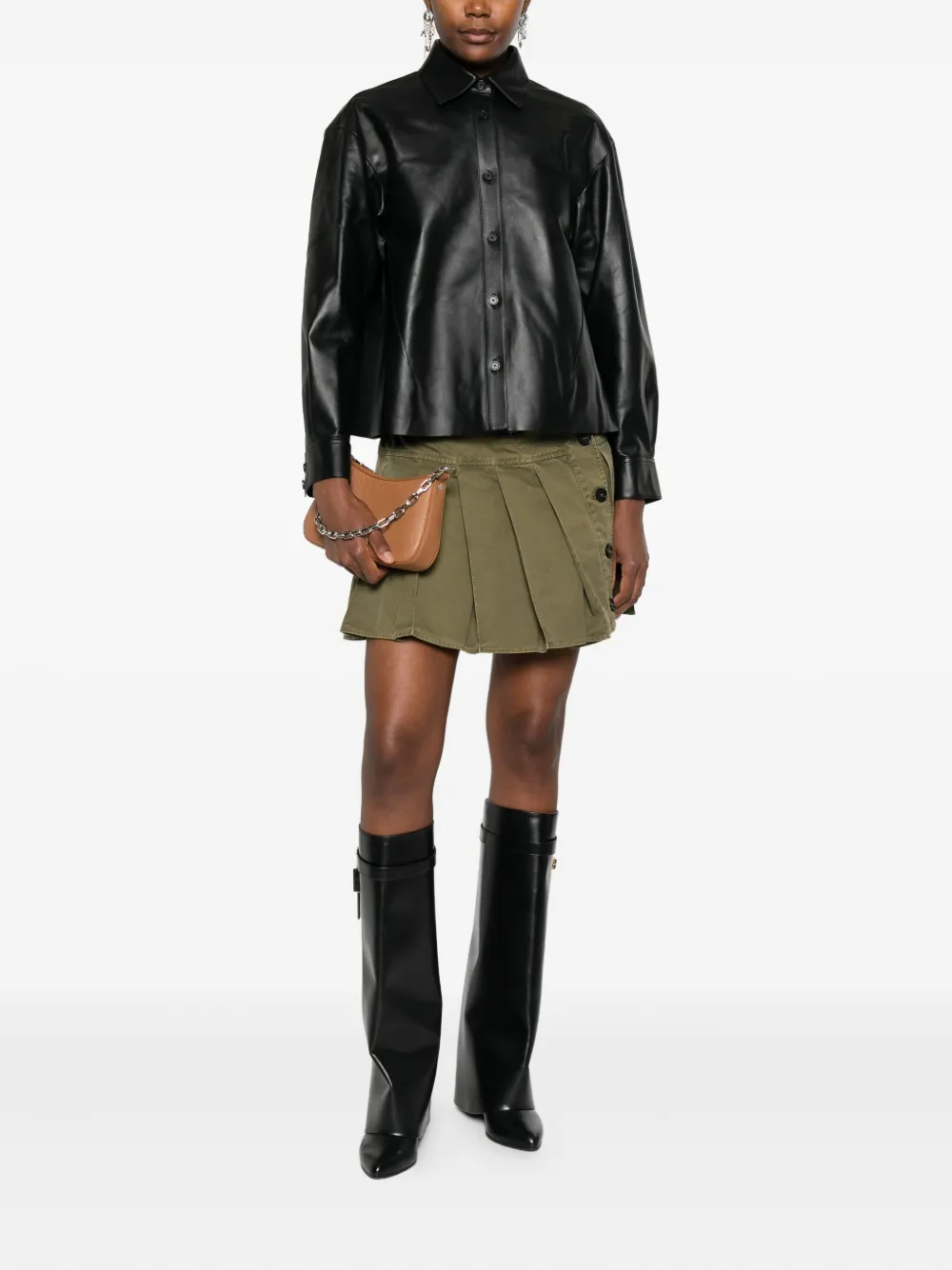 Alexander McQueen lambskin button-up shirt - Zwart