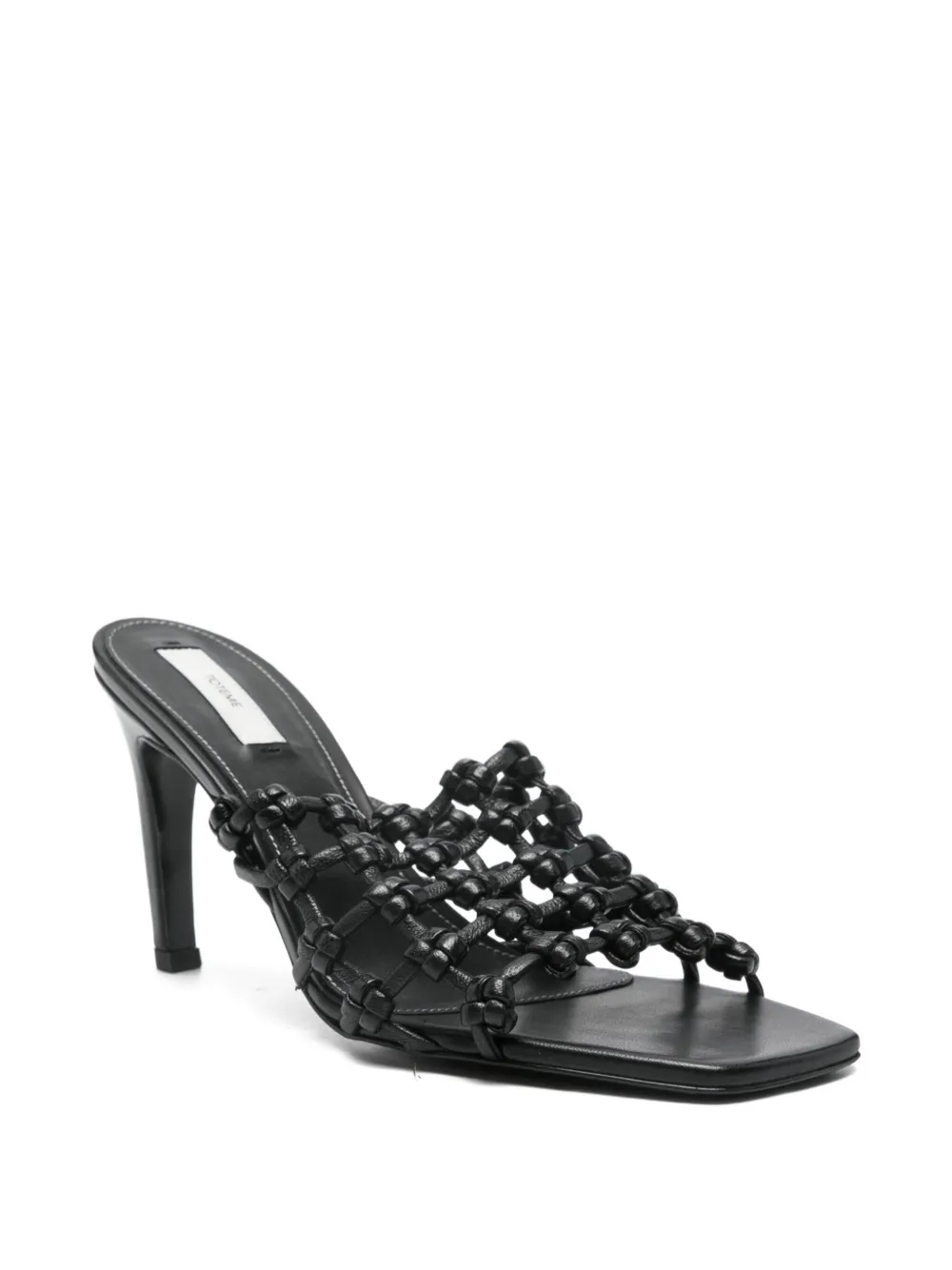 Totême 85mm Knotted-leather Sandals In Black