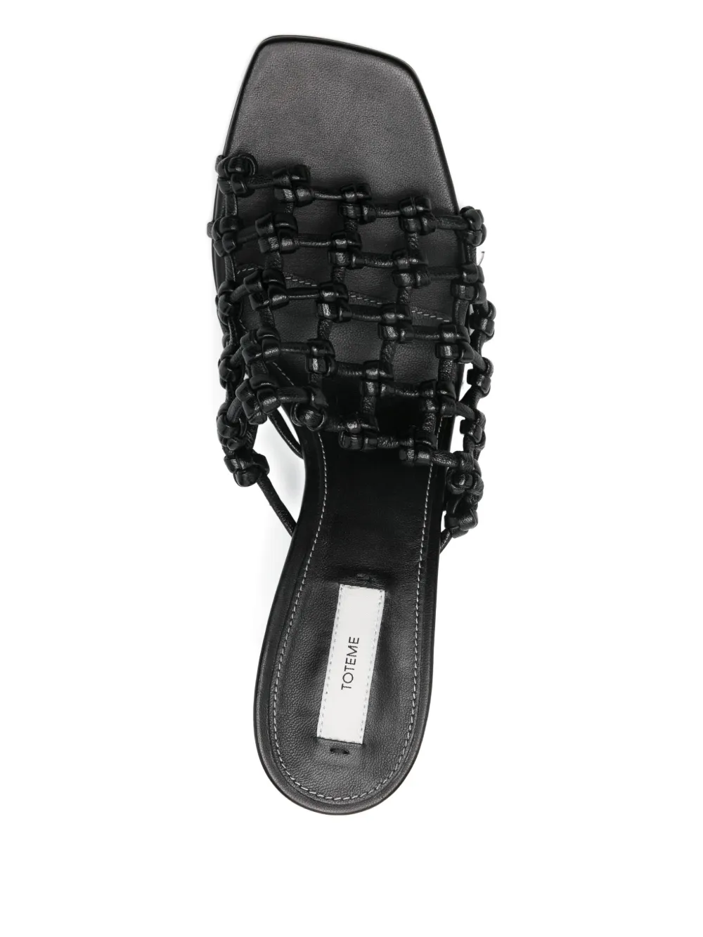 Totême 85mm Knotted-leather Sandals In Black