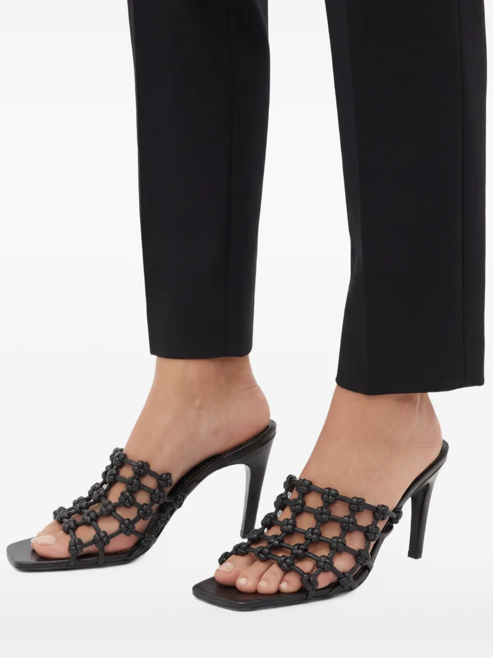 TOTEME 85 mm leren sandalen met geknoopt detail Zwart