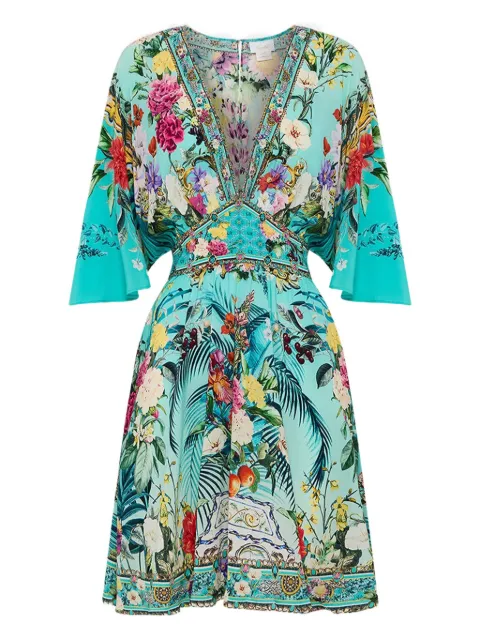 Camilla Gardens of Queluz floral-print V-neck dress