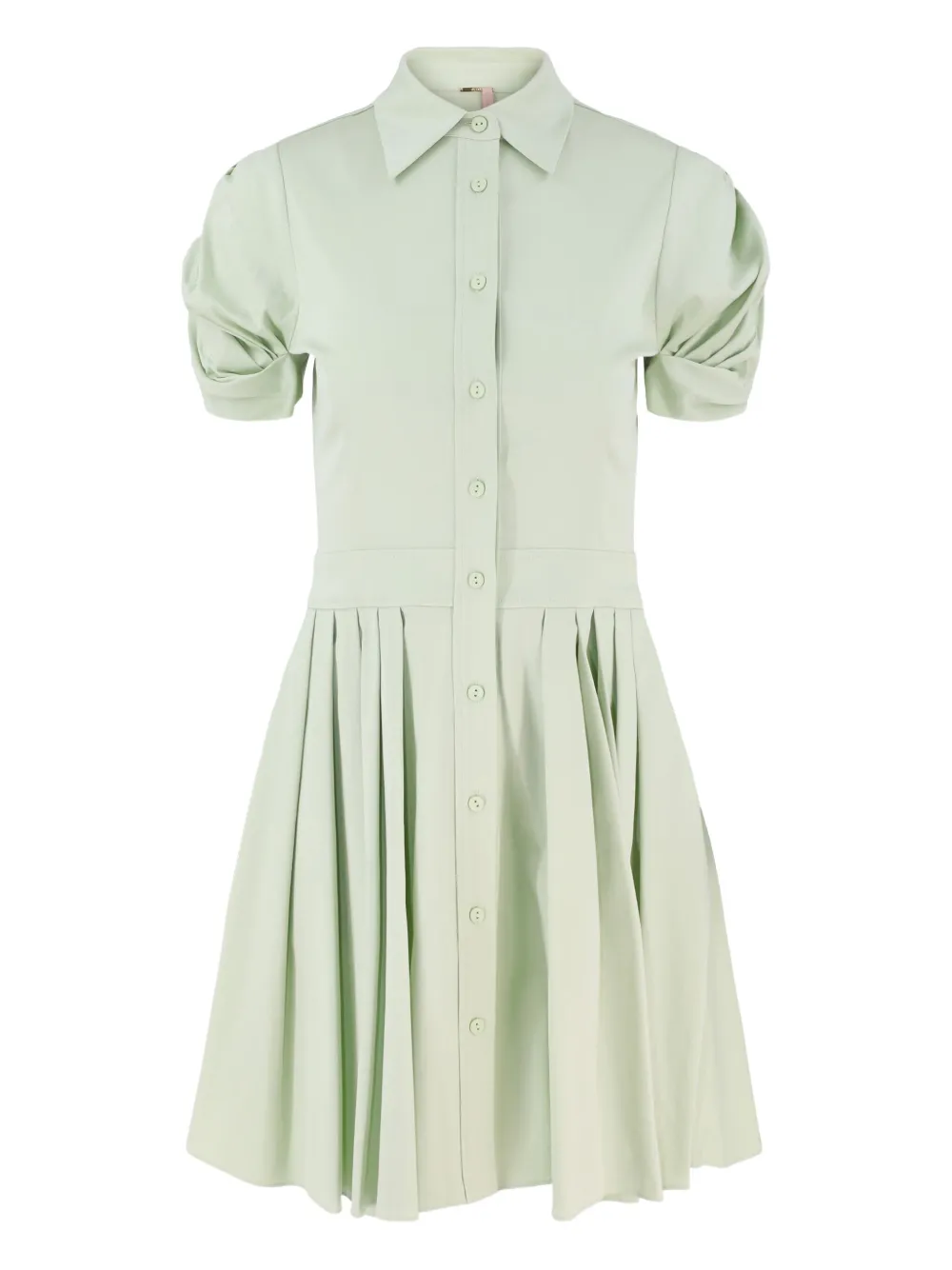 April puffed-sleeve pleated mini dress