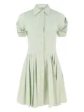 Alexis April puffed-sleeve pleated mini dress - Green