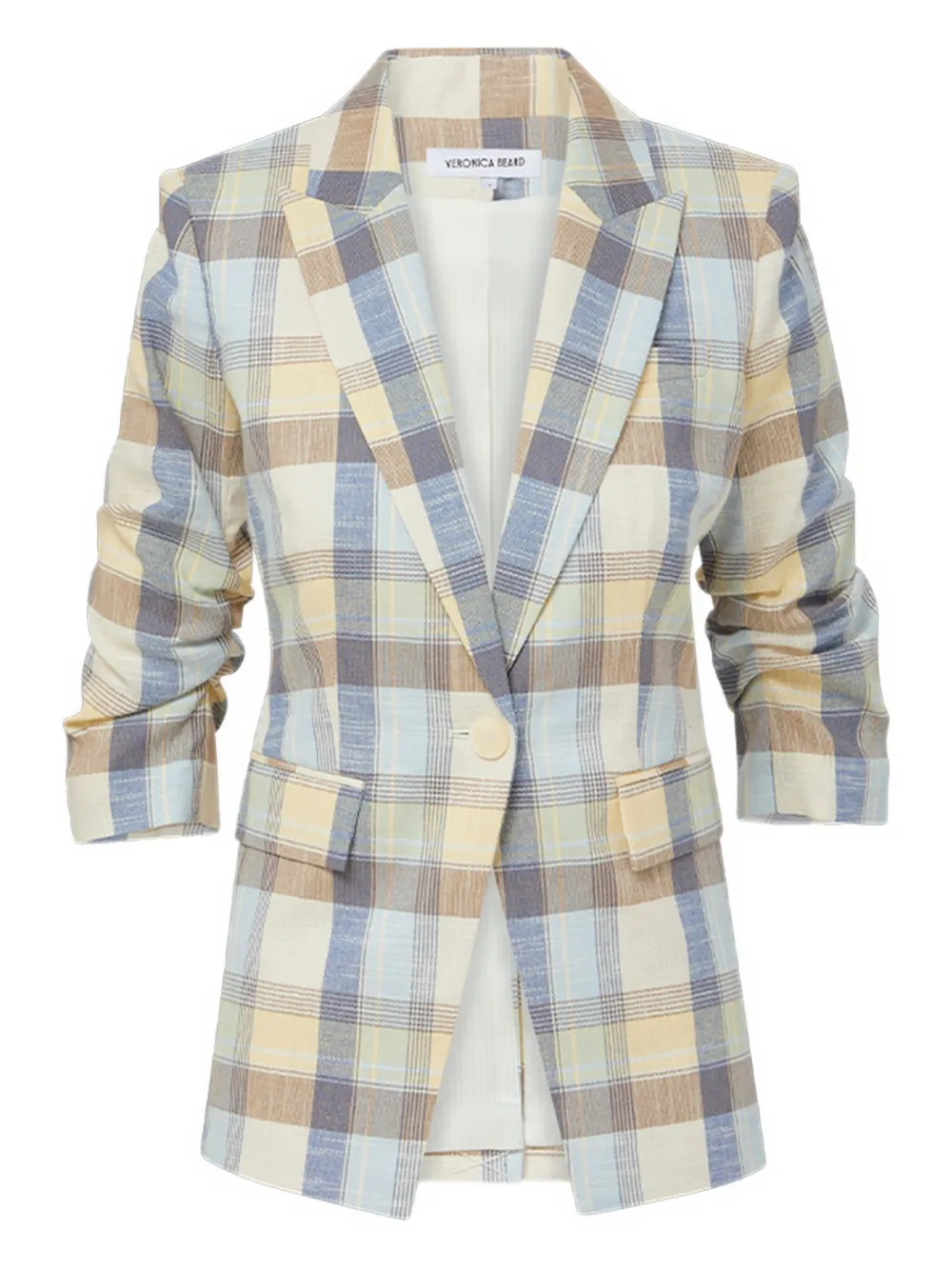Veronica Beard plaided blazer Beige