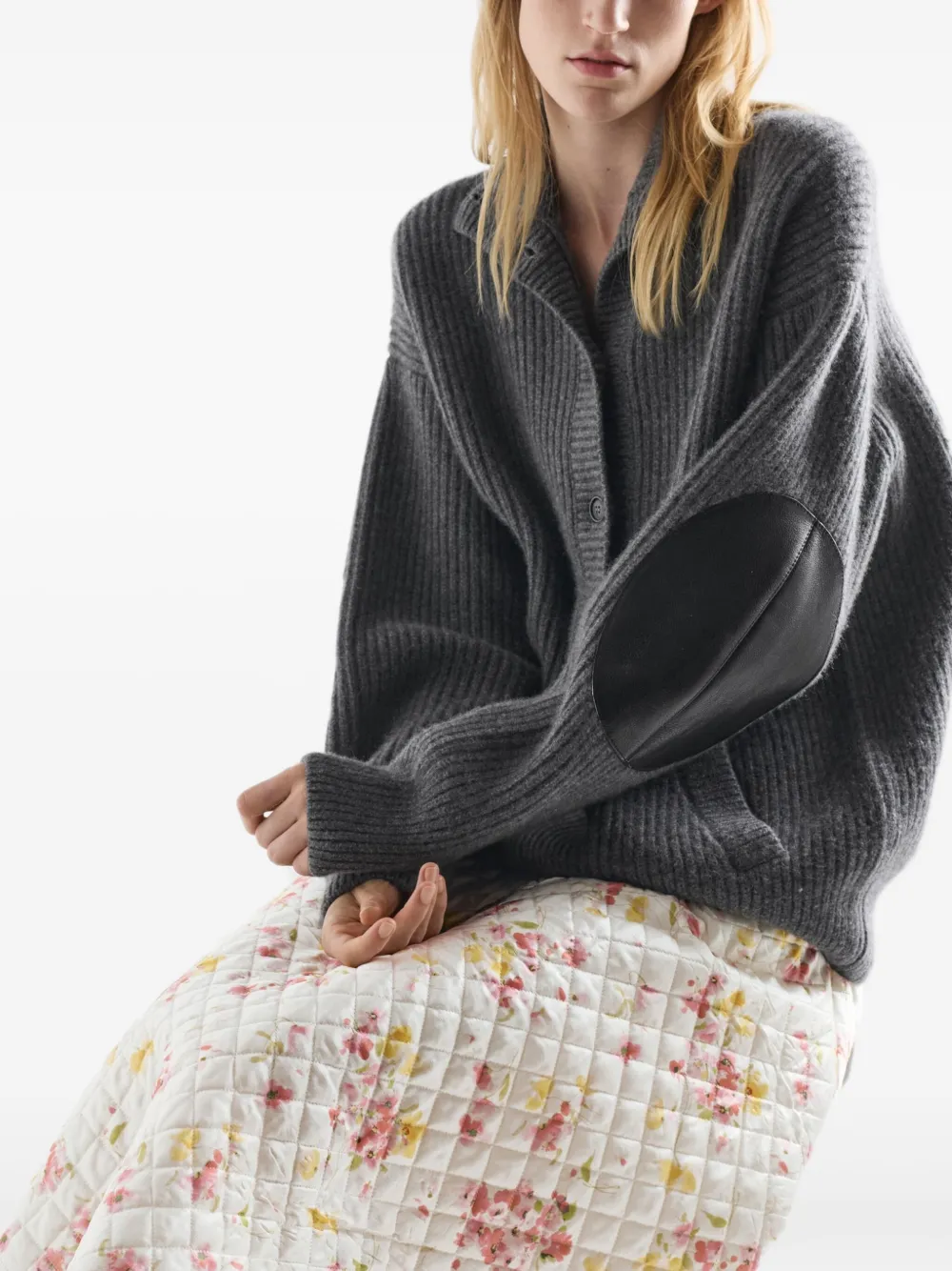 Prada Satijnen midi-rok met bloemenprint Wit