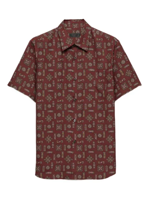 Prada short-sleeved printed silk shirt