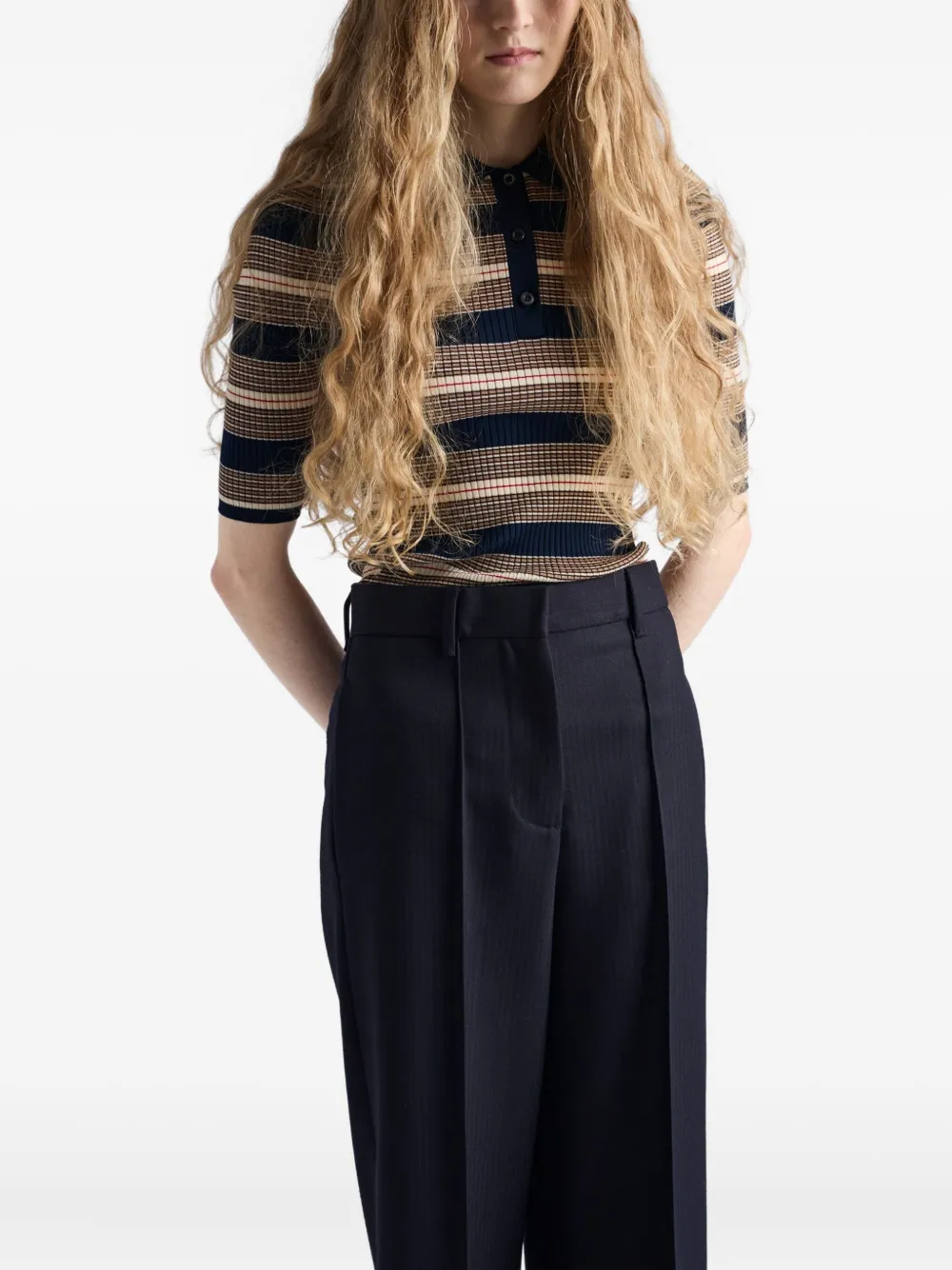 Prada Gestreept poloshirt Blauw