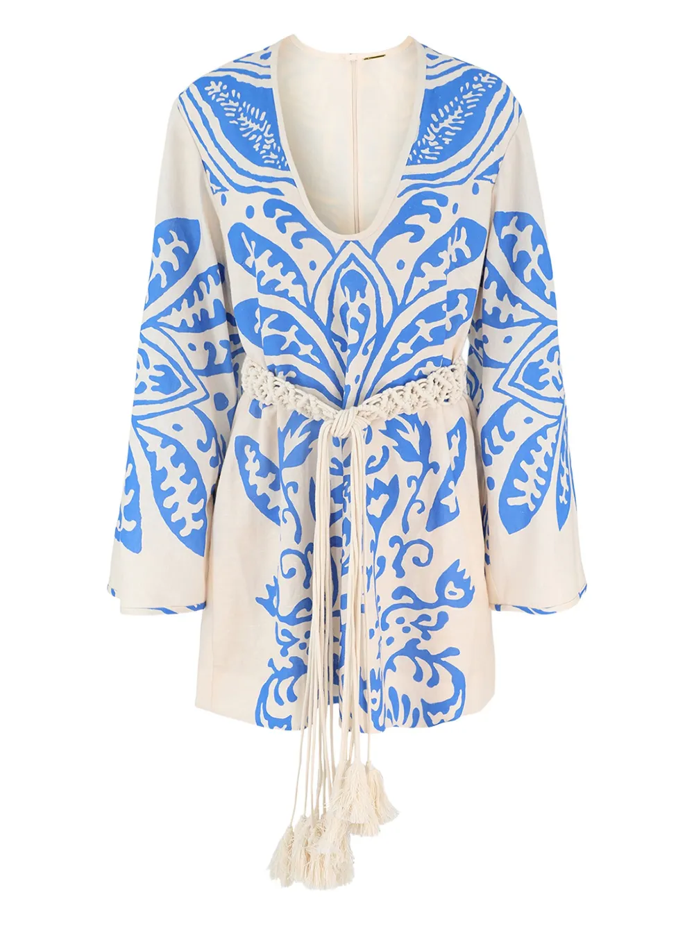 bell-sleeve mini dress