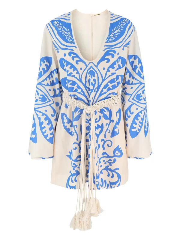Alexis bell-sleeve Mini Dress | White | FARFETCH