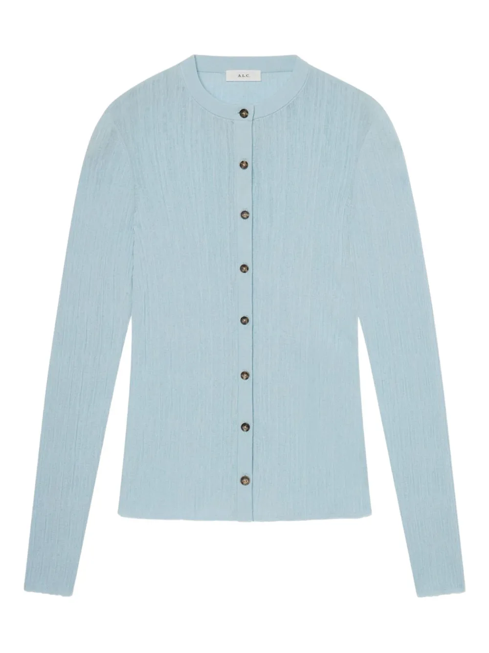 ribbed button-up cardigan