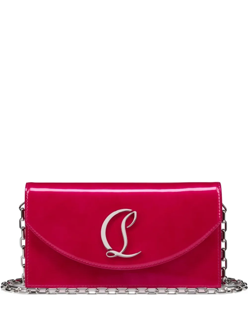 Christian Louboutin patent-leather chain clutch | Pink | Image 1