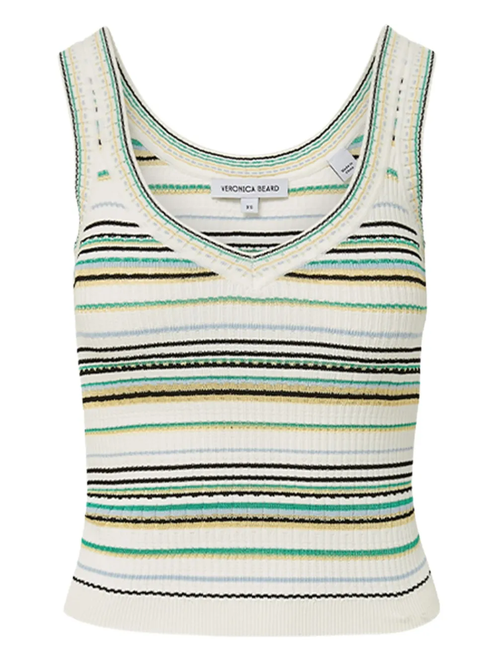 Veronica Beard striped ribbed tank top Groen