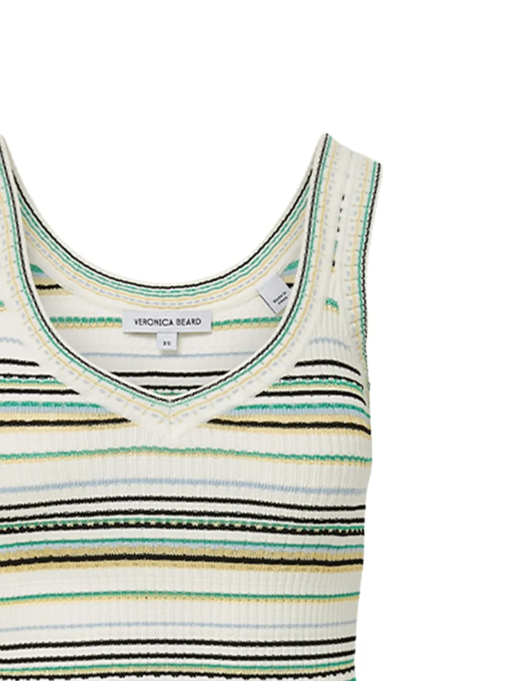 Veronica Beard striped ribbed tank top Groen
