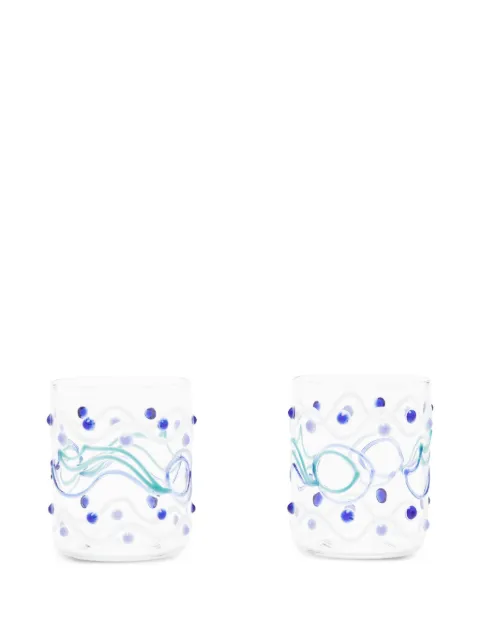 PUCCI wave-pattern borosilicate-glass tumblers (set of two)