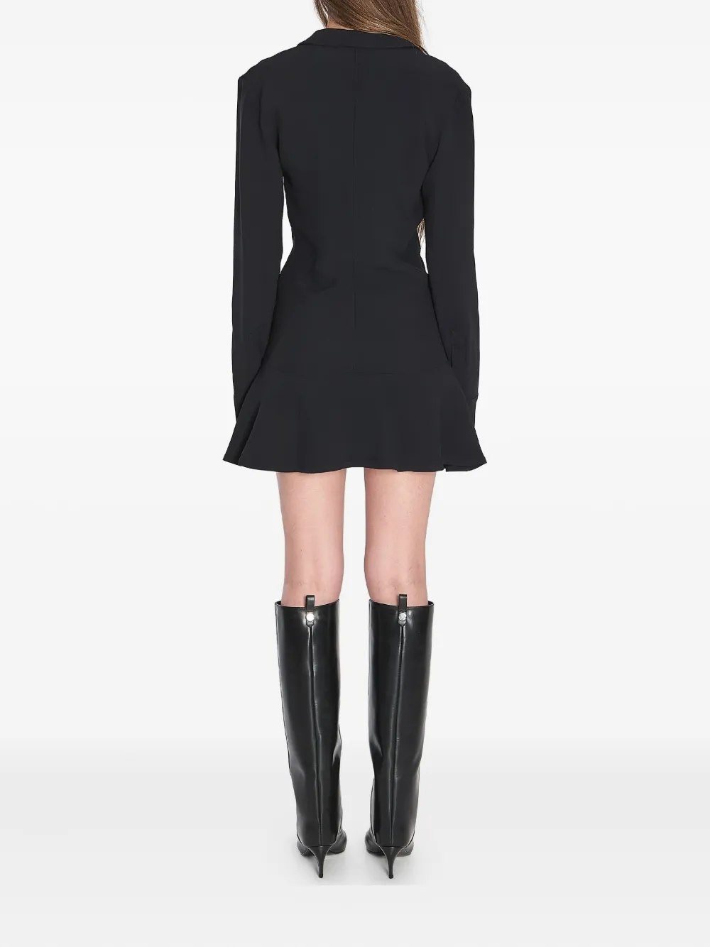 The Attico buckle-detail V-neck mini dress Zwart