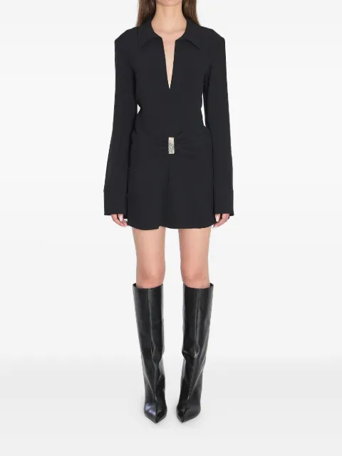 The Attico buckle-detail V-neck mini dress