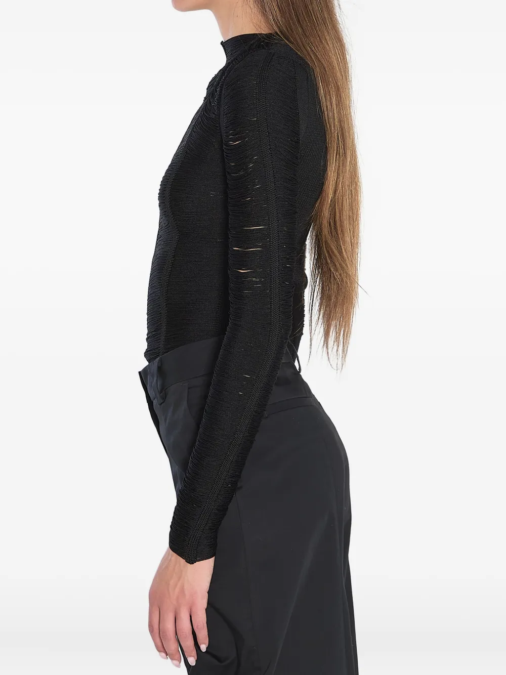 The Attico fringed top Zwart