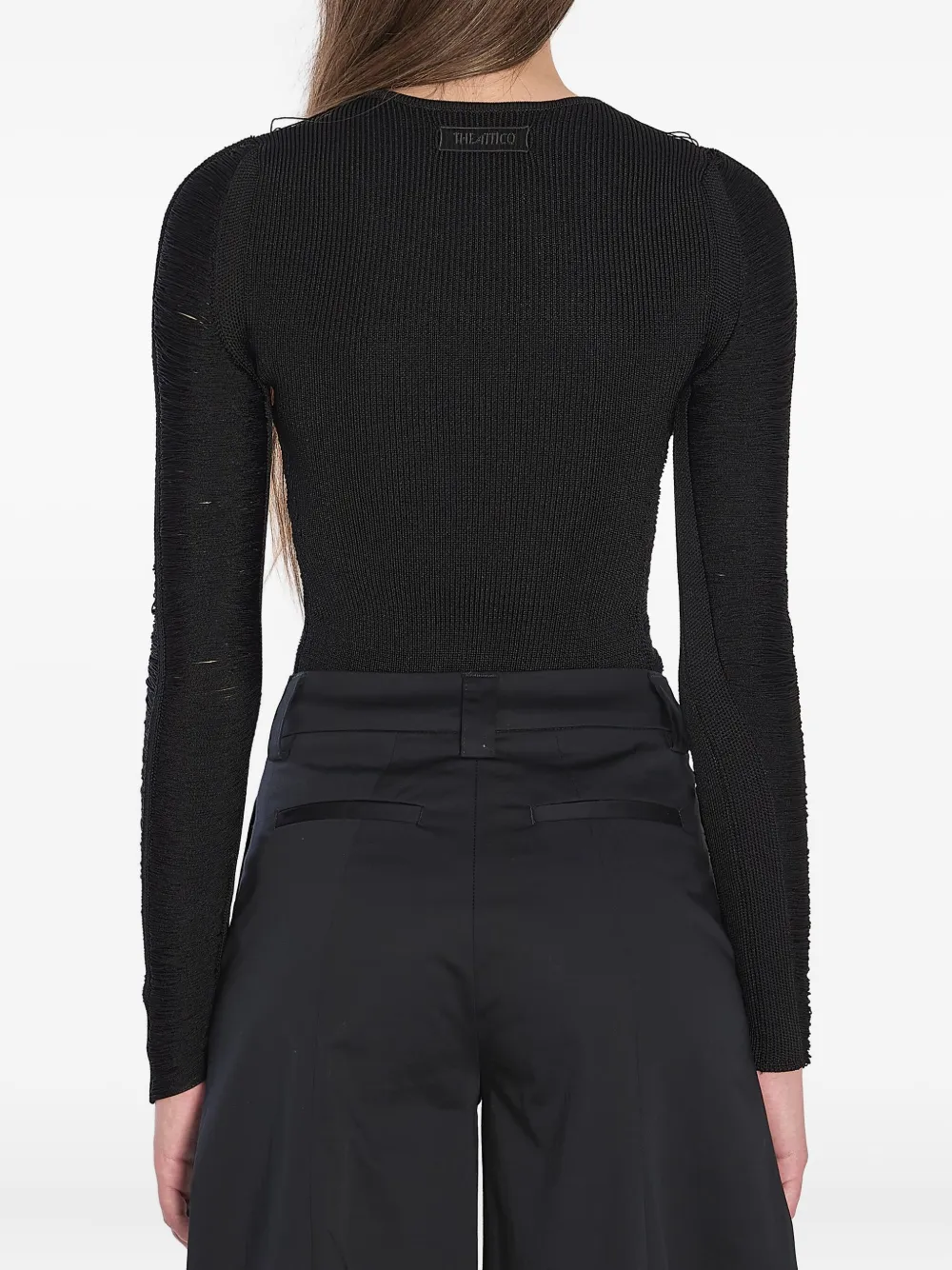 The Attico fringed top Zwart