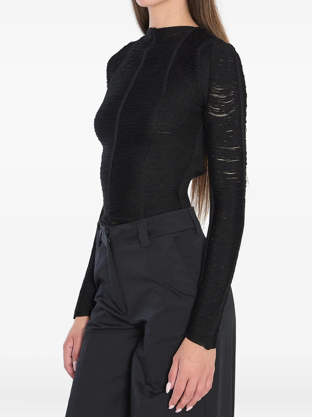 The Attico fringed top Zwart