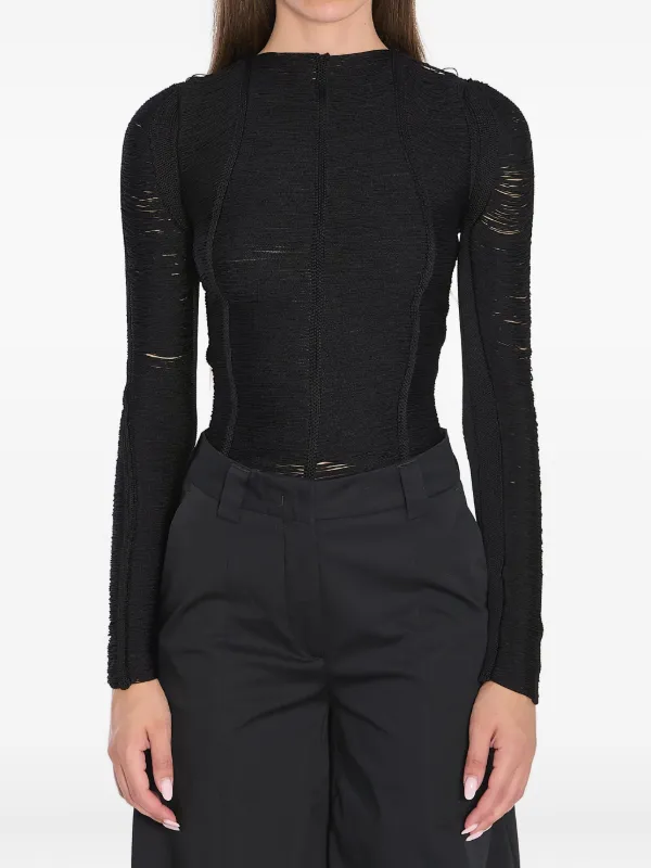 The Attico Fringed Top in Black