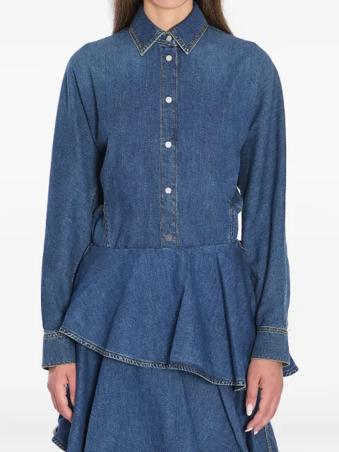 Alaïa ruffled denim shirt