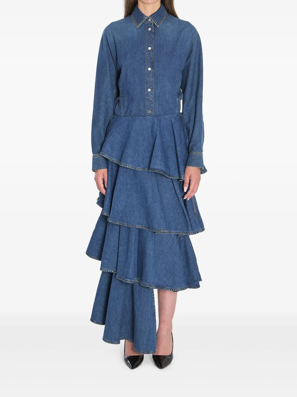 Alaïa Jeanshemd mit Rüschen | Hemden | Image 2