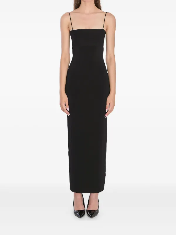 alexander wang long black dress Alexander Wang Chain-strap Silk Midi Dress