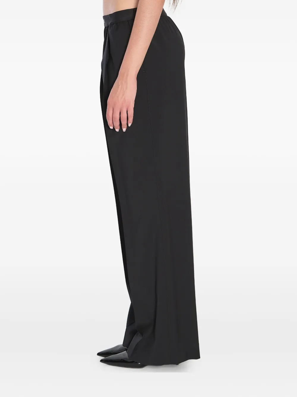 LOEWE elasticated-waistband pleated trousers Zwart