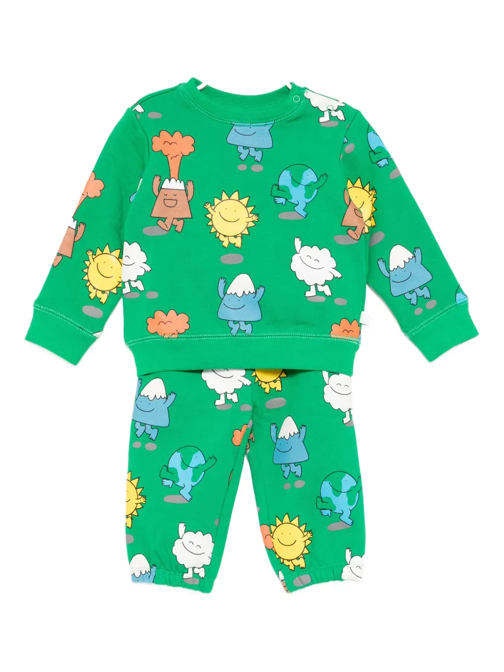 Stella McCartney Kids Trainingspak met ronde hals en print Groen
