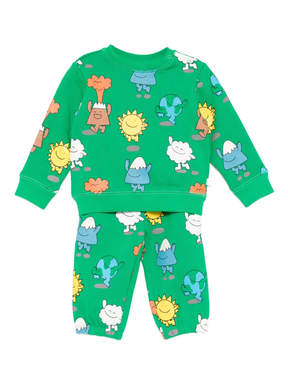 Stella McCartney Kids Trainingspak met ronde hals en print Groen