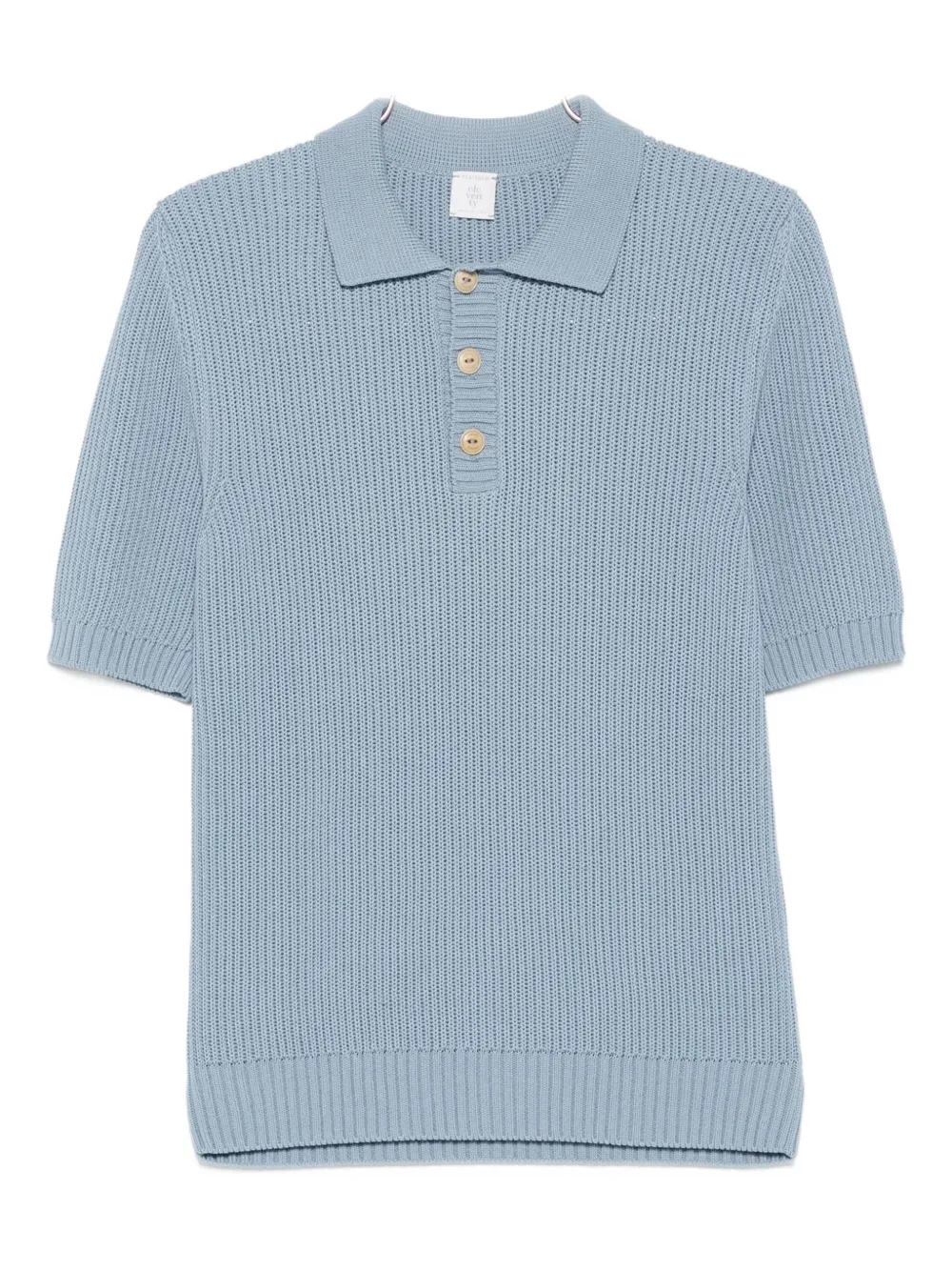 Eleventy ribbed cotton polo shirt Blauw