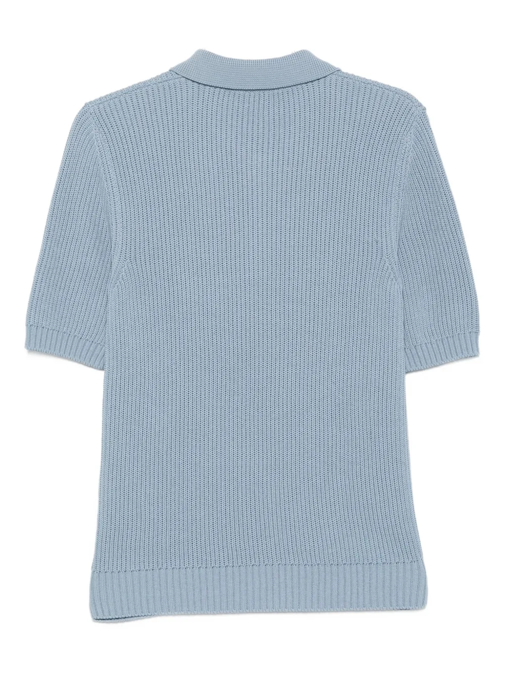 Eleventy ribbed cotton polo shirt Blauw