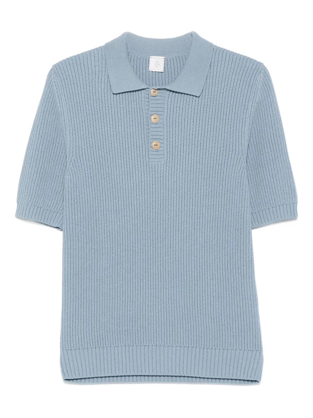Eleventy Geribbeld katoenen poloshirt Blauw