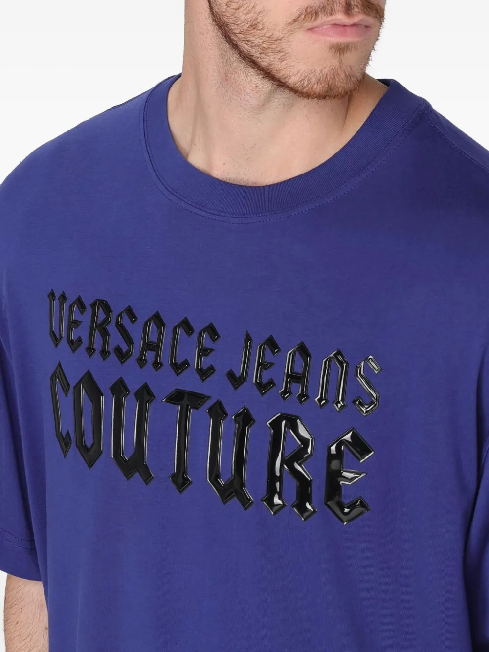 Versace Jeans Couture T-shirt met logo Blauw