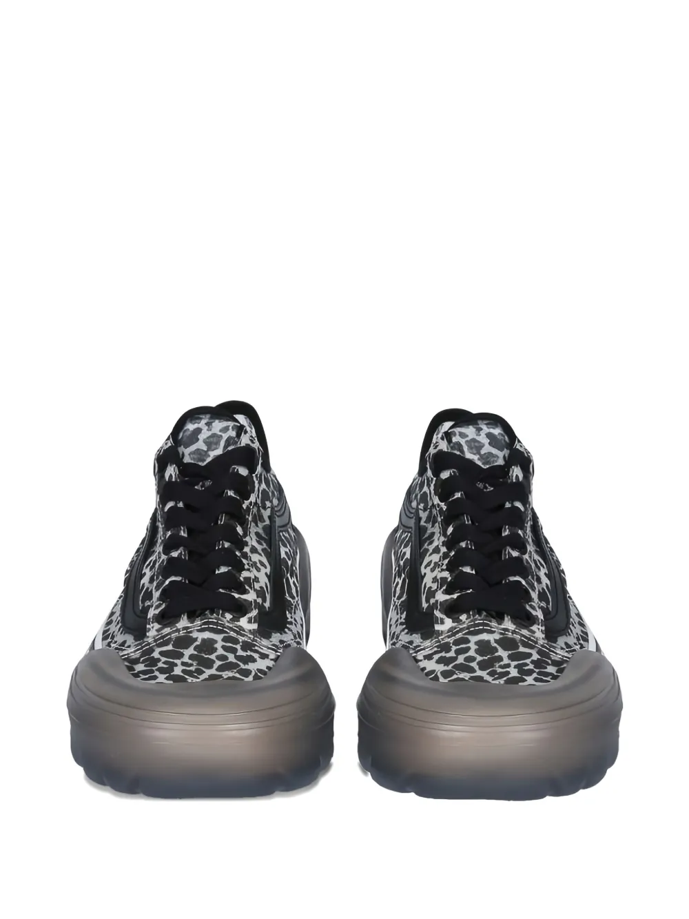 Vans Leopard Print Platform Trainers In Black