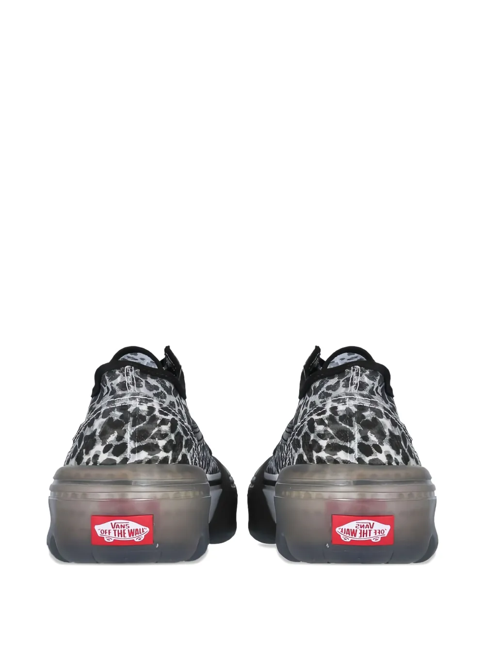 Vans Leopard Print Platform Trainers In Black