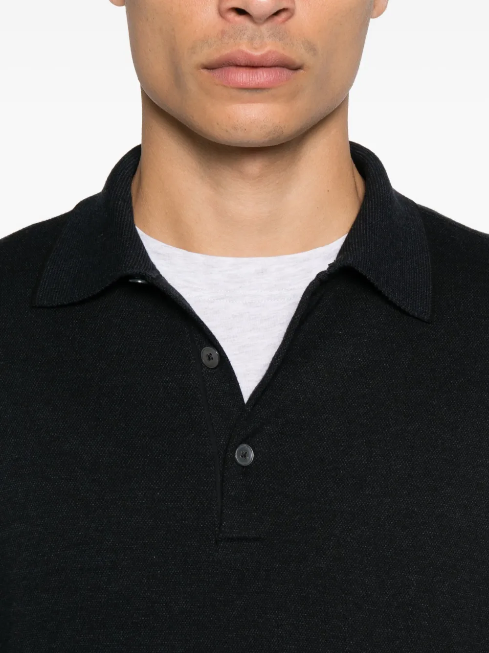 Zegna Poloshirt met lange mouwen Zwart