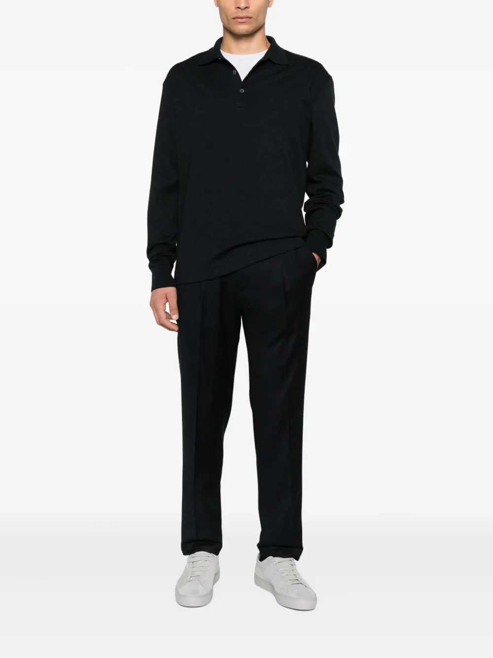 Zegna Poloshirt met lange mouwen Zwart