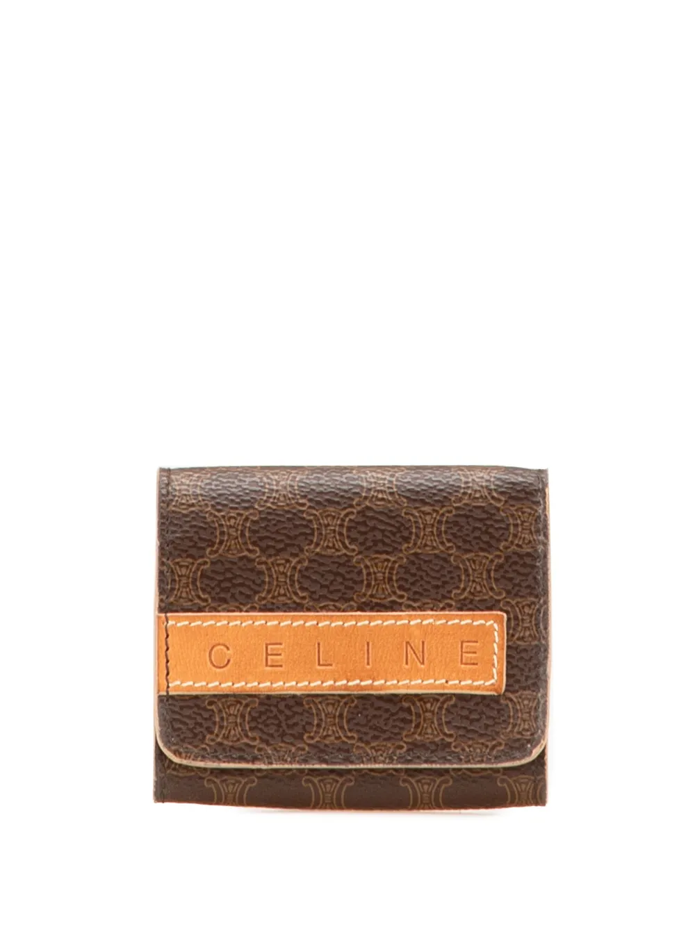 Céline Pre-Owned 1990-2025 マカダム コーテッドキャンバス コインケース - ブラウン Céline Pre-Owned 1990-2025 マカダム コーテッドキャンバス コインケース - ブラウン
