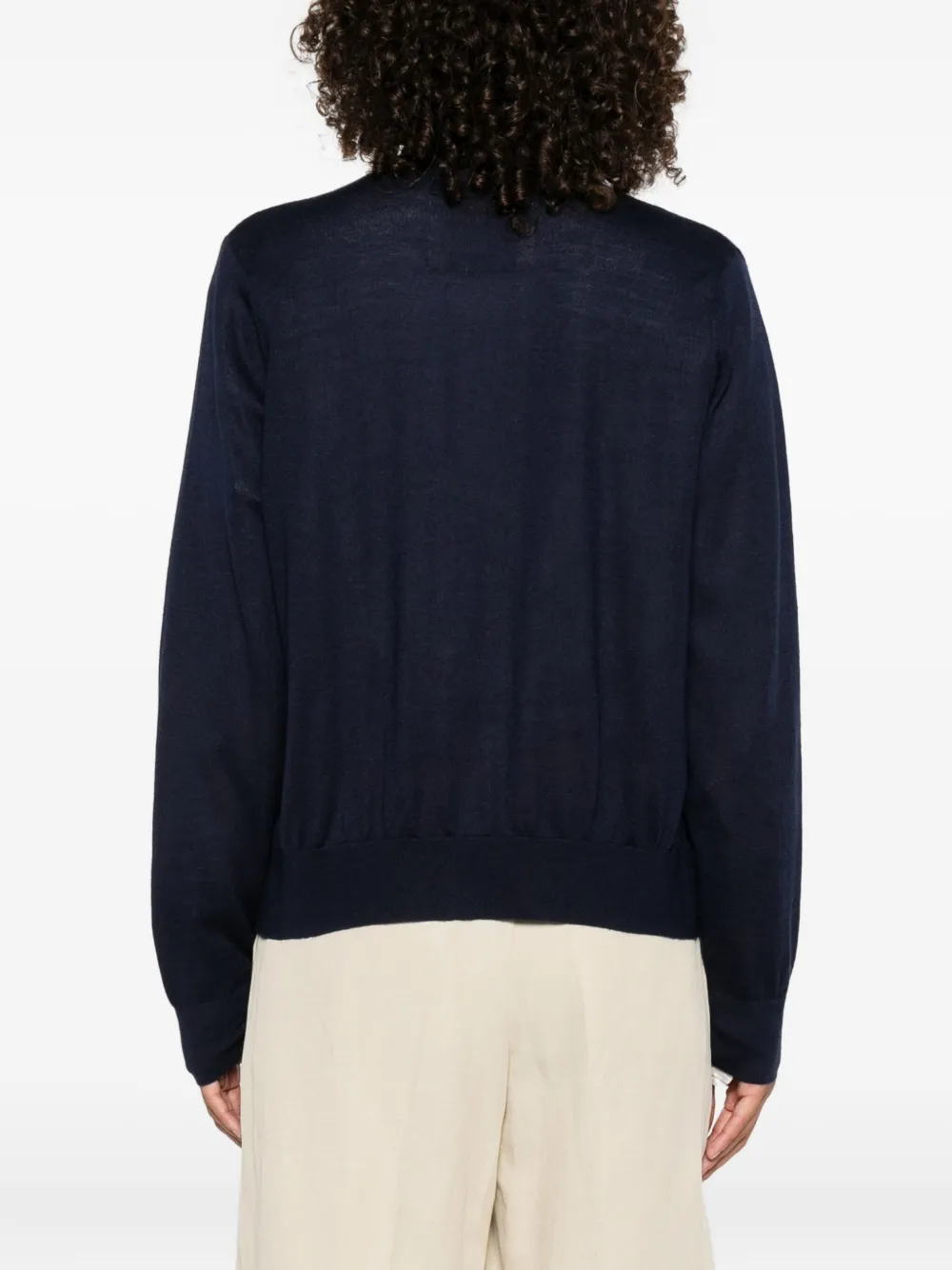 Frenckenberger Mini Open-front Cardigan In Blue