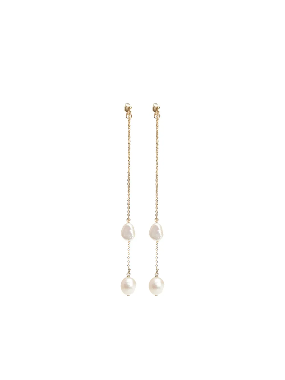 pearl-drop chain earrings