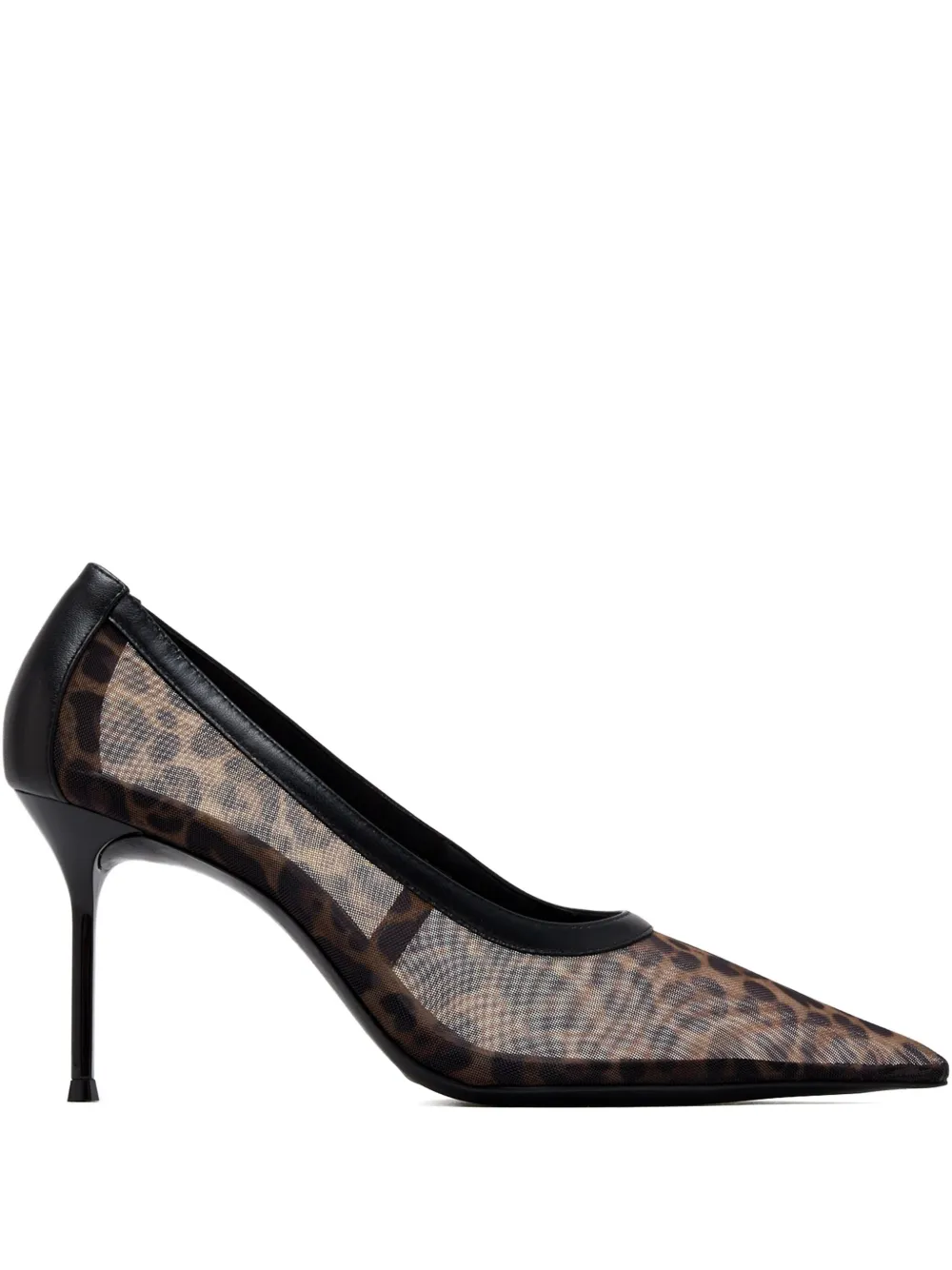 Schutz 100mm leopard-print mesh pumps Black