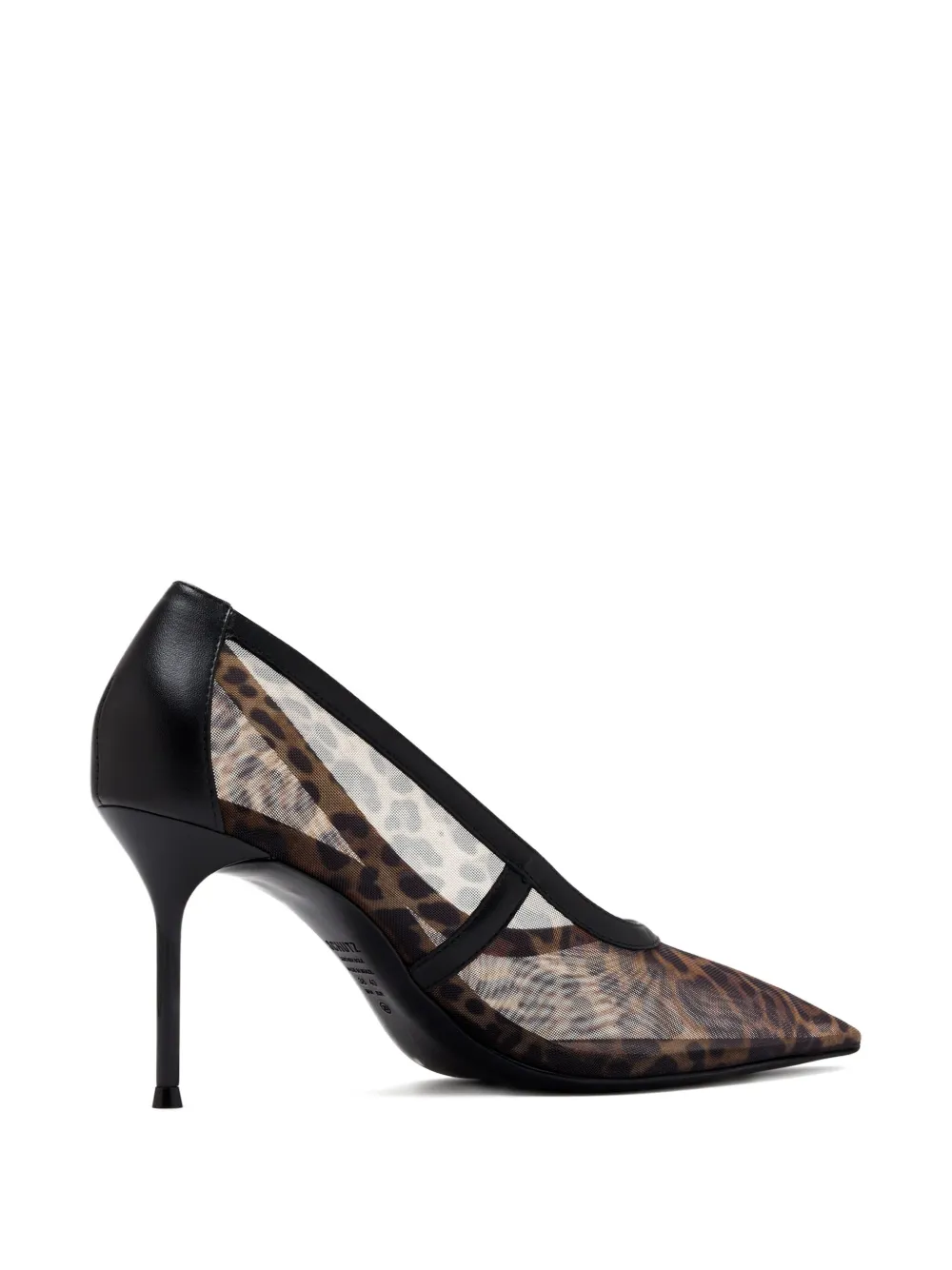 Schutz 100mm leopard-print mesh pumps Black