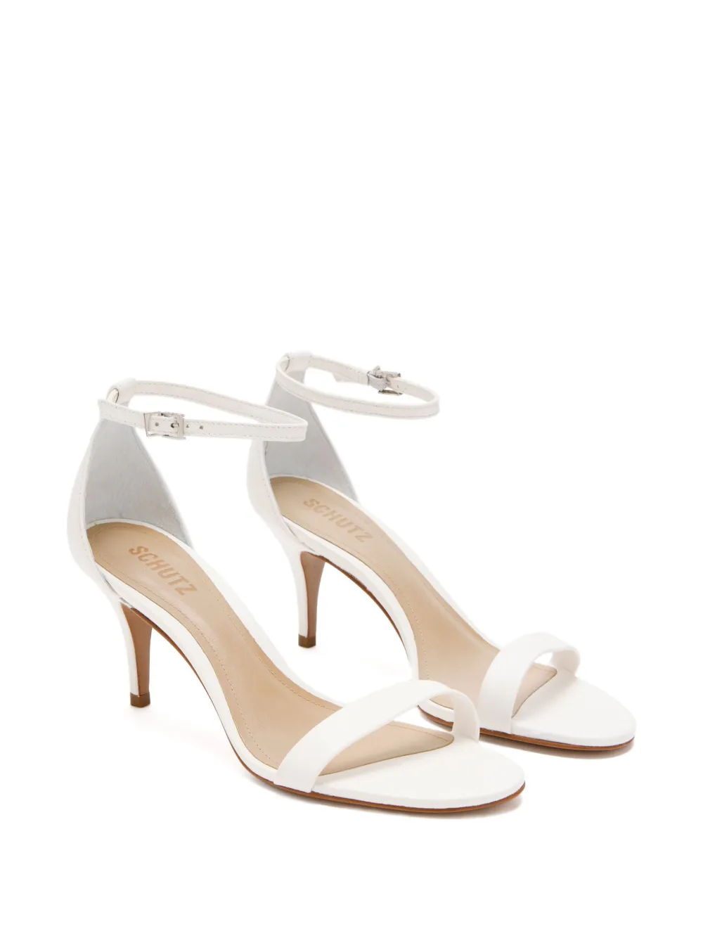 Schutz 75mm ankle-strap heeled sandals White