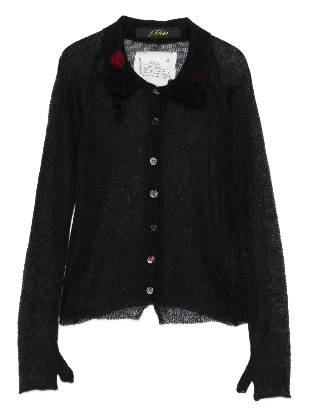 ARCHIVIO  J.M. Ribot rose-embellished button cardigan | Black | Image 1